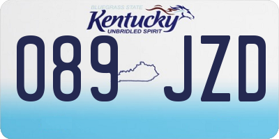 KY license plate 089JZD