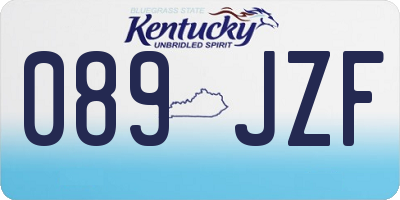 KY license plate 089JZF