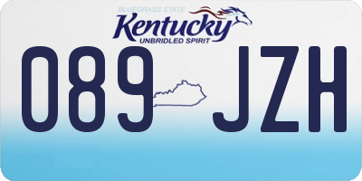 KY license plate 089JZH