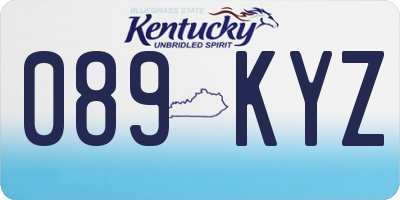 KY license plate 089KYZ