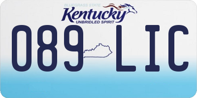 KY license plate 089LIC