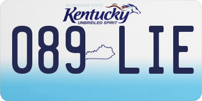 KY license plate 089LIE
