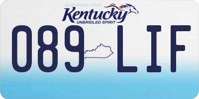 KY license plate 089LIF