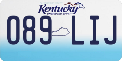 KY license plate 089LIJ