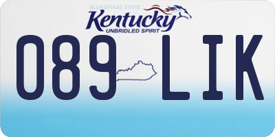 KY license plate 089LIK