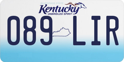 KY license plate 089LIR
