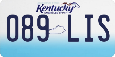 KY license plate 089LIS