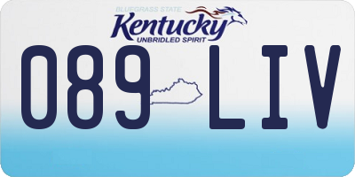 KY license plate 089LIV