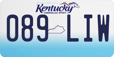 KY license plate 089LIW