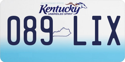 KY license plate 089LIX