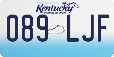 KY license plate 089LJF