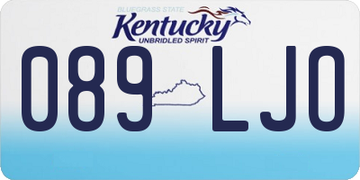 KY license plate 089LJO