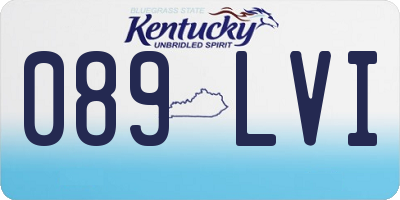 KY license plate 089LVI