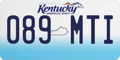 KY license plate 089MTI