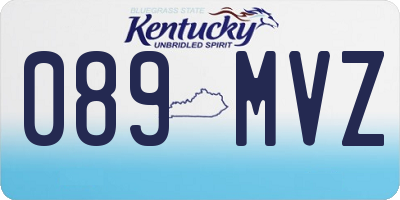 KY license plate 089MVZ