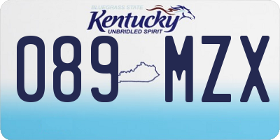 KY license plate 089MZX