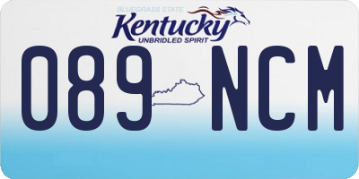 KY license plate 089NCM