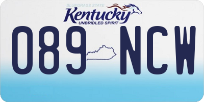 KY license plate 089NCW