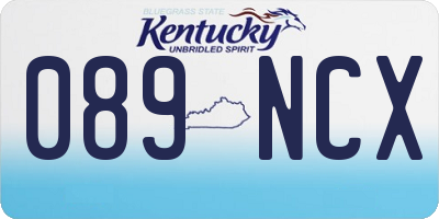 KY license plate 089NCX
