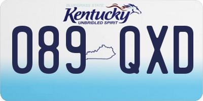 KY license plate 089QXD