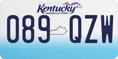 KY license plate 089QZW