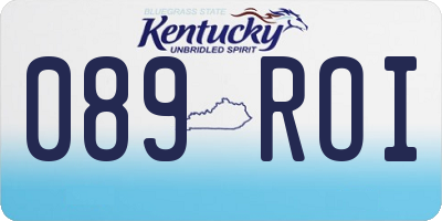 KY license plate 089ROI