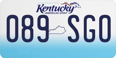 KY license plate 089SGO