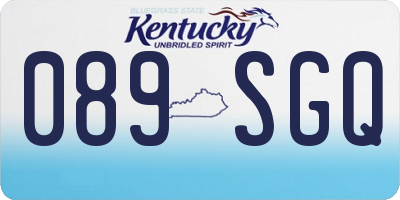 KY license plate 089SGQ