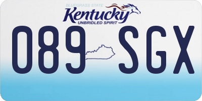 KY license plate 089SGX