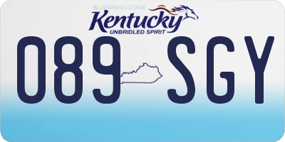 KY license plate 089SGY