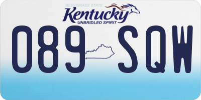 KY license plate 089SQW