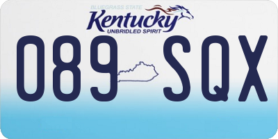 KY license plate 089SQX