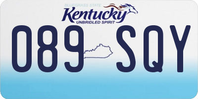 KY license plate 089SQY