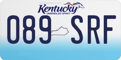 KY license plate 089SRF