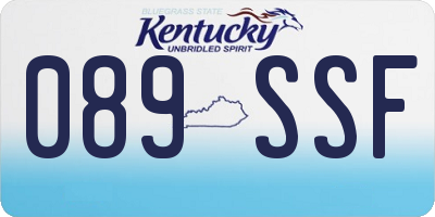 KY license plate 089SSF