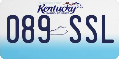 KY license plate 089SSL