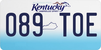 KY license plate 089TOE
