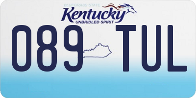KY license plate 089TUL
