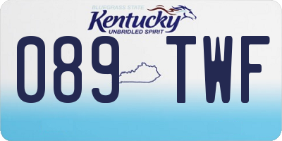 KY license plate 089TWF