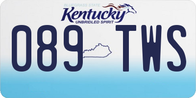 KY license plate 089TWS