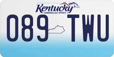 KY license plate 089TWU