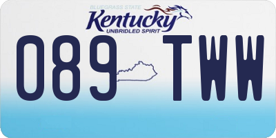 KY license plate 089TWW