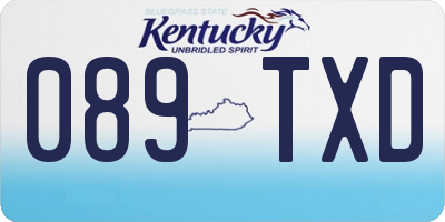 KY license plate 089TXD