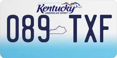 KY license plate 089TXF