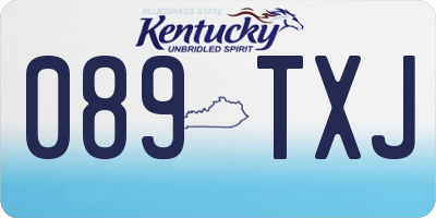 KY license plate 089TXJ