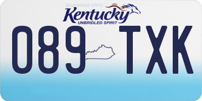 KY license plate 089TXK