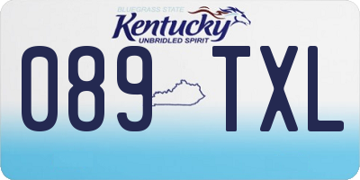 KY license plate 089TXL