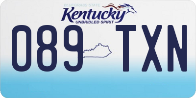 KY license plate 089TXN