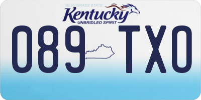KY license plate 089TXO