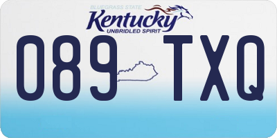 KY license plate 089TXQ